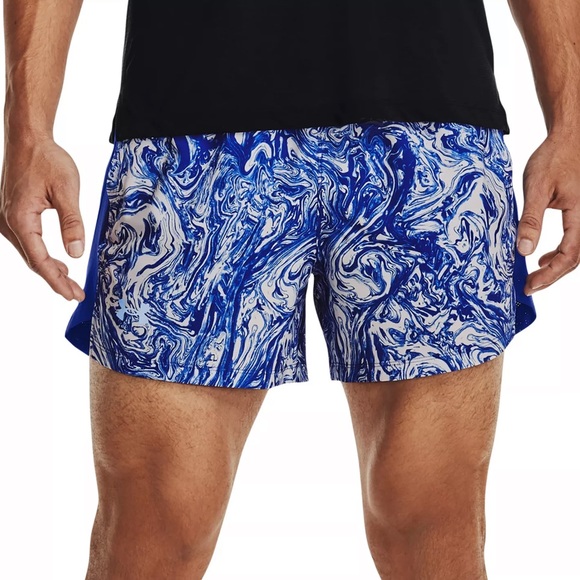 Under Armour Men's 2XL  Launch SW 5” PRT Shorts Blue 1372688-400 - Picture 1 of 4